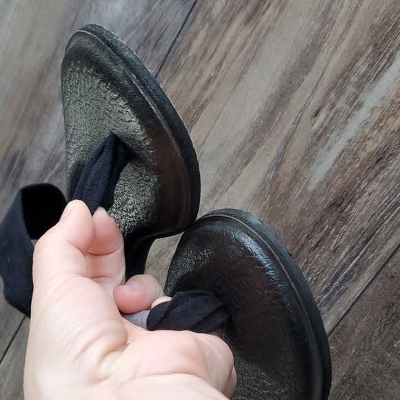 Sanuk Yoga sling flip flop thong sandals textile Strappy shoes sz 9 - Picture 3 of 9